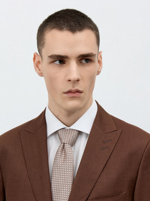 Costume 2 pièces Slim en laine terracotta - Father & Sons - 6
