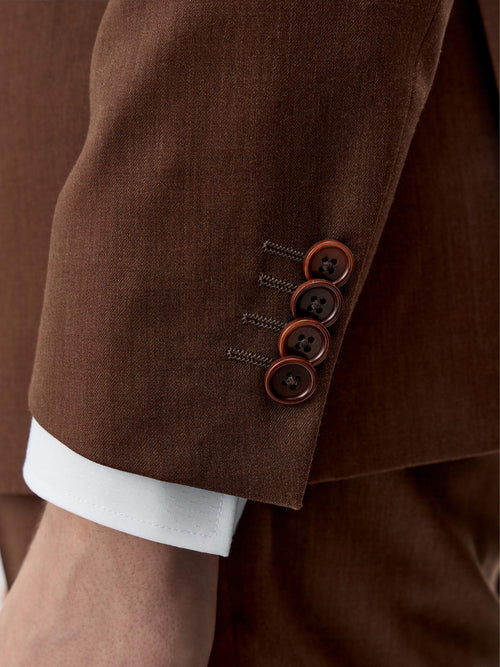 Costume 2 pièces Slim en laine terracotta - Father & Sons - 4