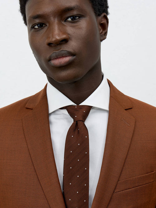Costume 2 pièces Slim en laine terracotta - Father & Sons - 6