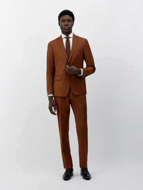 Costume 2 pièces Slim en laine terracotta - Father & Sons - 1
