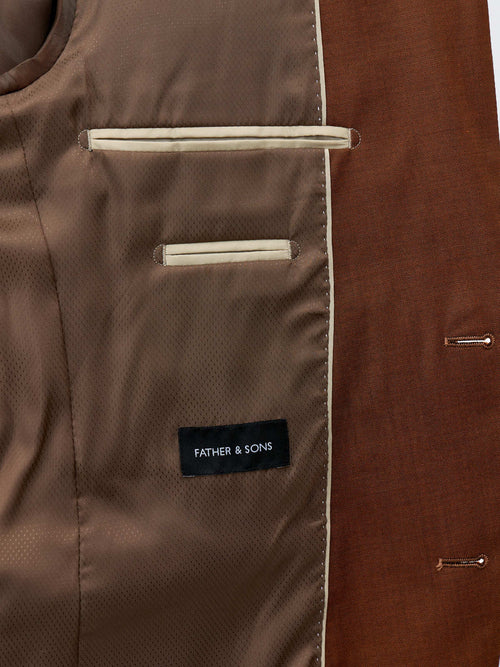 Costume 2 pièces Slim en laine terracotta - Father & Sons - 5