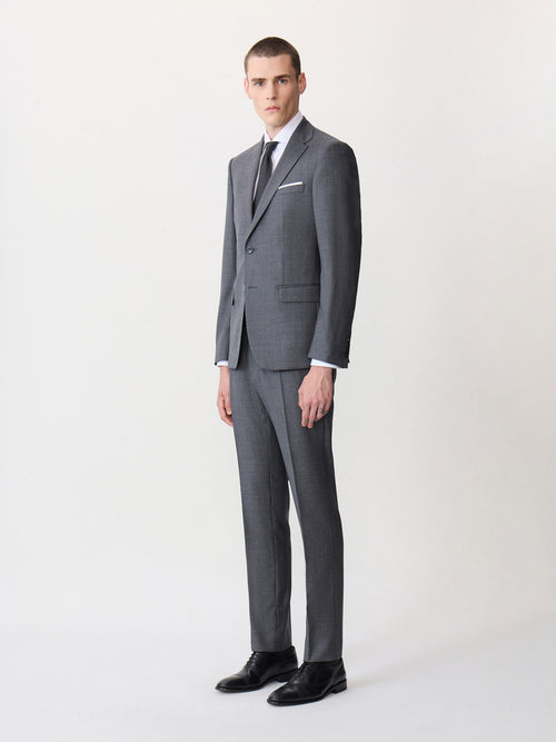 Costume 2 pièces regular en laine Vitale Barberis Canonico grise Prince de Galles - Father & Sons - 1