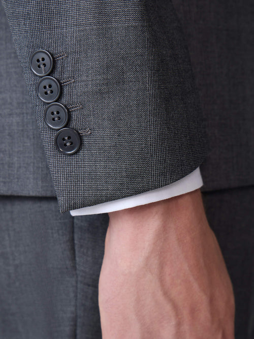Costume 2 pièces regular en laine Vitale Barberis Canonico grise Prince de Galles - Father & Sons - 3