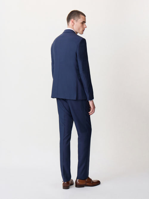Costume 2 pièces regular en laine Vitale Barberis Canonico bleu marine Prince de Galles - Father & Sons - 2