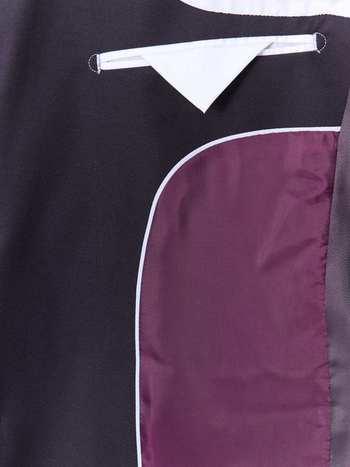 Costume 2 pièces slim en laine aubergine - Father & Sons - 6
