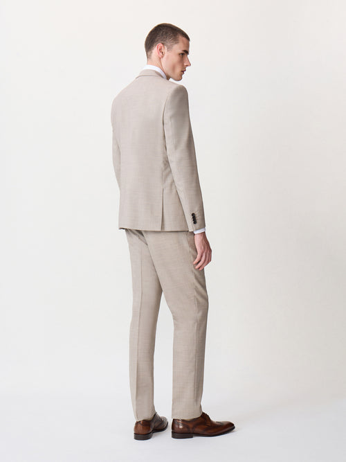 Costume 2 pièces slim en laine beige - Father & Sons - 2