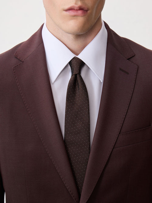 Costume 2 pièces slim en laine bordeaux - Father & Sons - 5