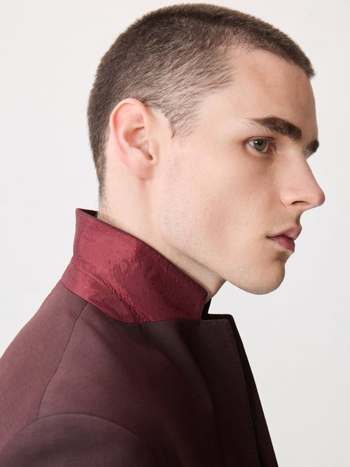Costume 2 pièces slim en laine bordeaux - Father & Sons - 4