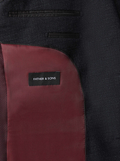 Costume 2 pièces slim en laine stretch noire - Father & Sons - 7