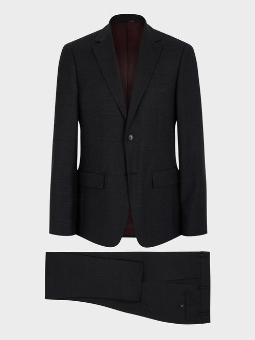 Costume 2 pièces slim en laine stretch noire - Father & Sons - 8