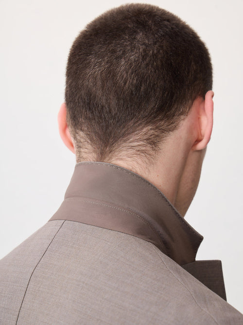 Costume 2 pièces slim en laine stretch marron - Father & Sons - 4