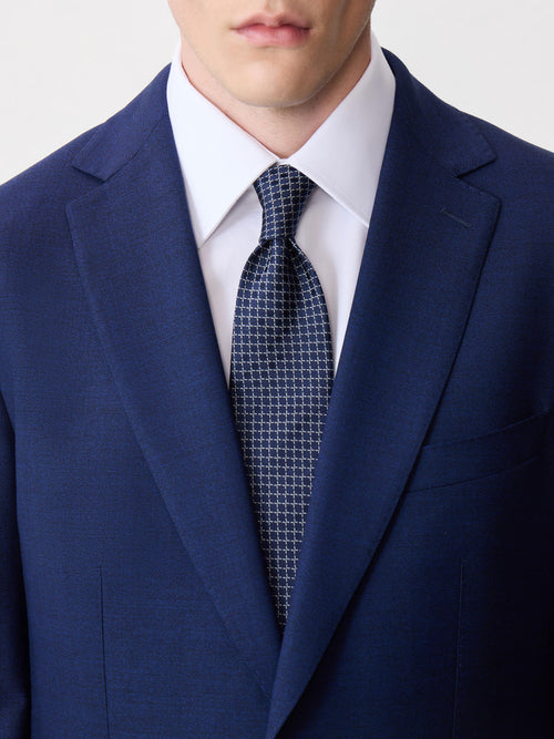 Costume 2 pièces regular en laine stretch bleu indigo - Father & Sons - 4