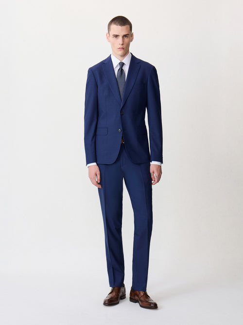 Costume 2 pièces regular en laine stretch bleu indigo - Father & Sons - 1