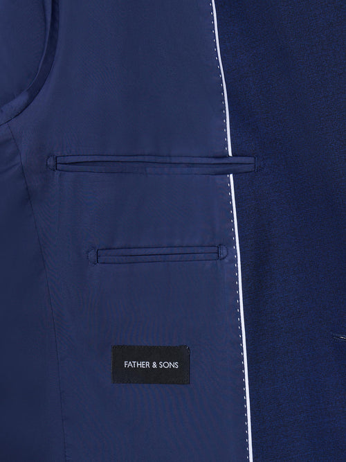 Costume 2 pièces regular en laine stretch bleu indigo - Father & Sons - 6