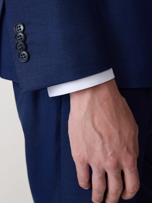 Costume 2 pièces regular en laine stretch bleu indigo - Father & Sons - 5