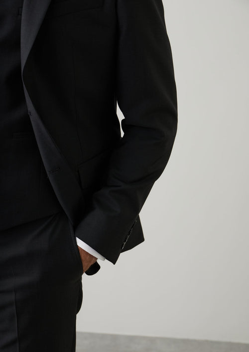 Costume 2 pièces Regular en laine Vitale Barberis Canonico unie gris foncé - Father & Sons - 2