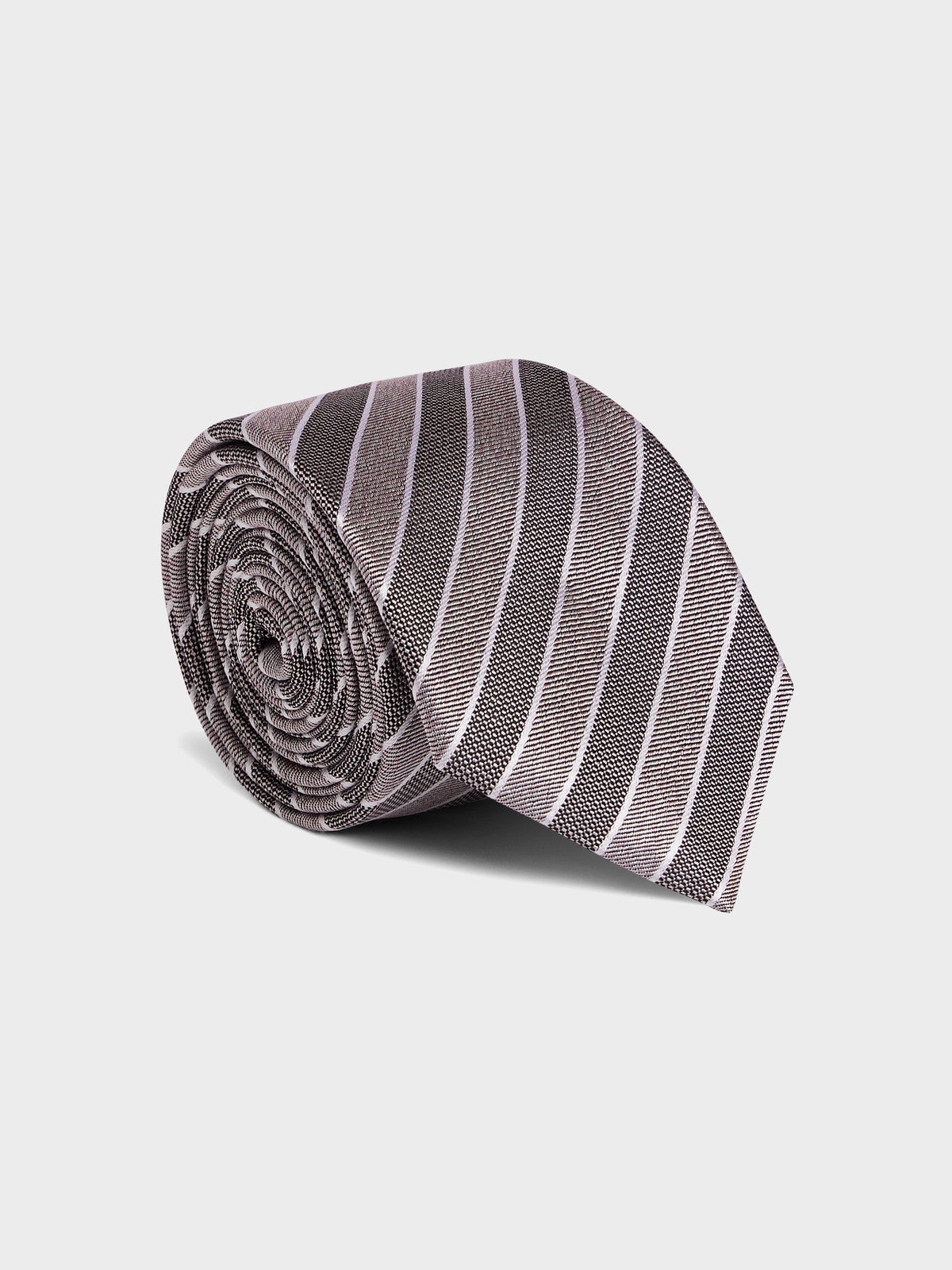 Cravate Bijan Homme - Soie Violette à Rayures - Élégante & Luxe - Occasion - Fabriquée En Italie