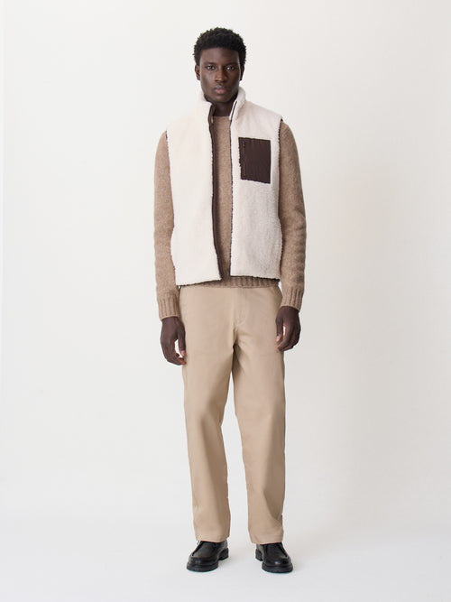 Doudoune sans manches en polaire écrue - Father & Sons - 5