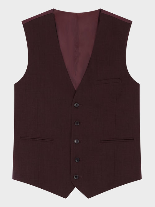Gilet de costume en laine et coton bordeaux - Father & Sons - 1