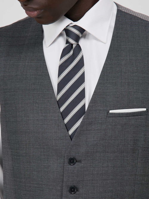 Gilet de costume en laine grise Prince de Galles - Father & Sons - 3