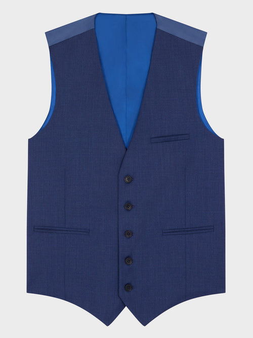 Gilet de costume en laine bleu cobalt - Father & Sons - 1