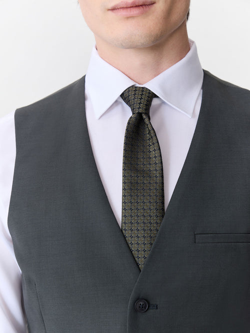 Gilet de costume en laine kaki - Father & Sons - 3