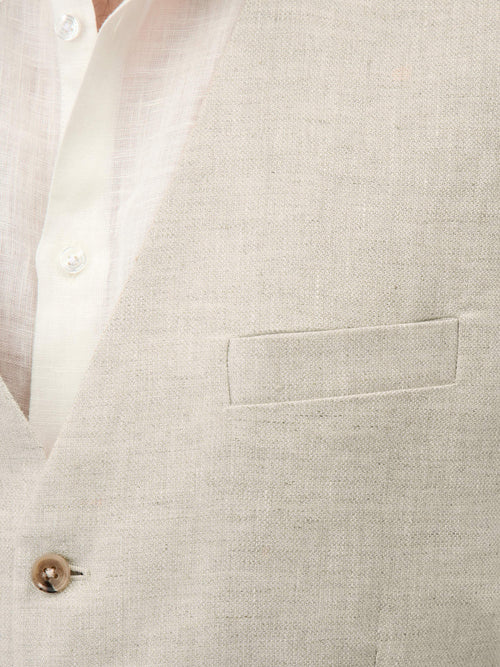 Gilet de costume en lin beige - Father & Sons - 3