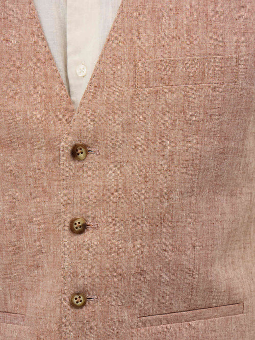 Gilet de costume en lin rose - Father & Sons - 3