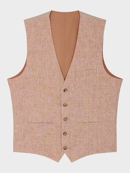 Gilet de costume en lin rose - Father & Sons - 4
