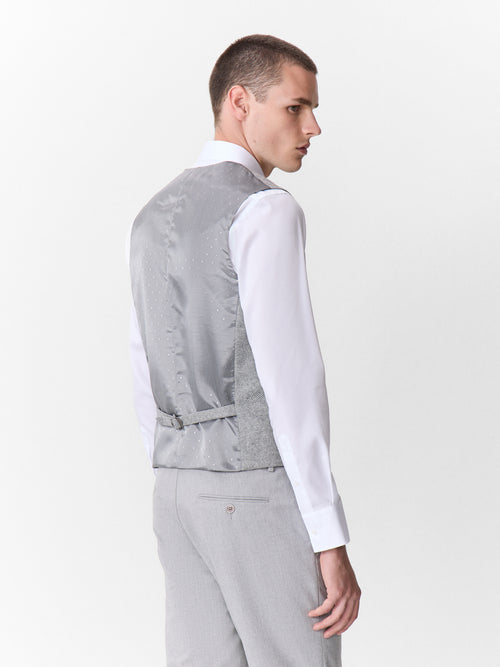 Gilet de costume en laine mélangée grise - Father & Sons - 2