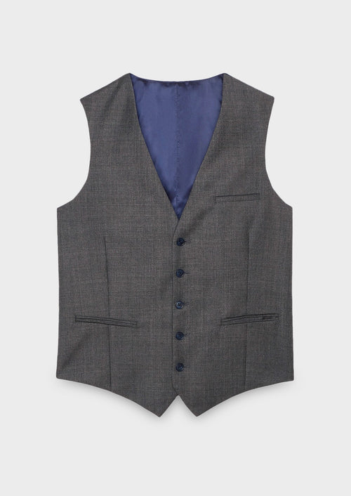 Gilet de costume en laine Vitale Barberis Canonico gris Prince de Galles - Father & Sons - 1