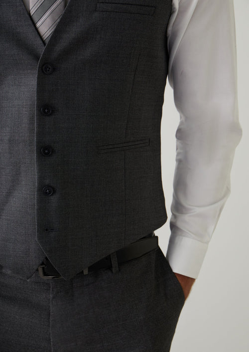 Gilet de costume en laine Vitale Barberis Canonico gris Prince de Galles - Father & Sons - 2
