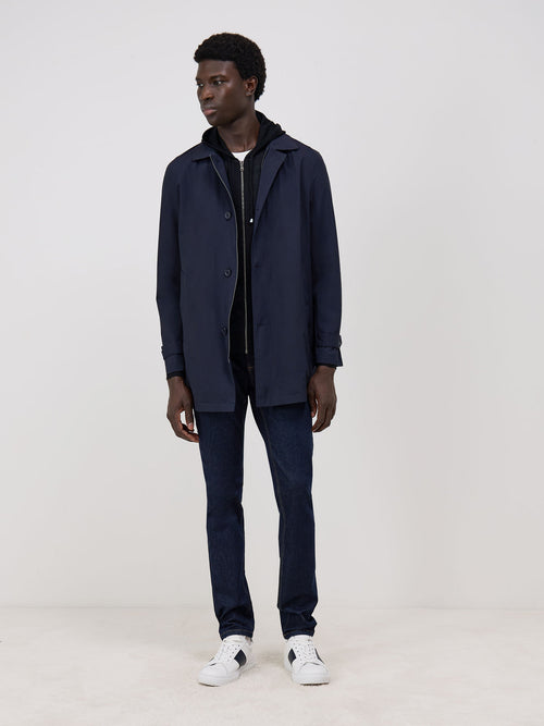 Trench droit de voyage uni bleu marine - Father & Sons - 5