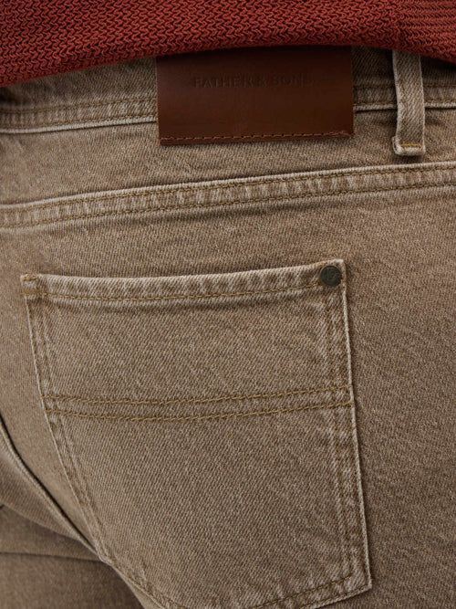 Jean Jody Slim en coton stretch beige - Father & Sons - 3