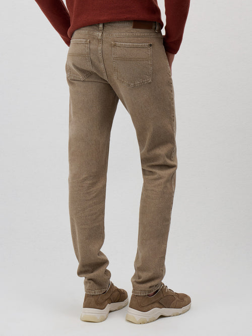 Jean Jody Slim en coton stretch beige - Father & Sons - 2