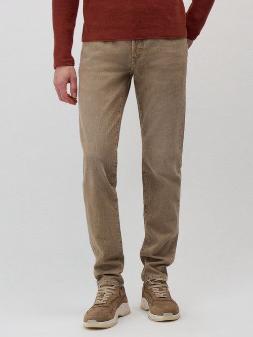 Jean Jody Slim en coton stretch beige - Father & Sons - 1