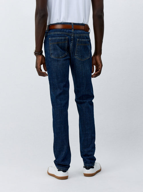 Jean Jody Slim en coton mélangé bleu indigo - Father & Sons - 2