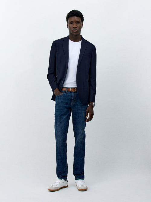Jean Jody Slim en coton mélangé bleu indigo - Father & Sons - 4