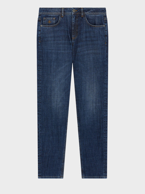 Jean Jody Slim en coton mélangé bleu indigo - Father & Sons - 5