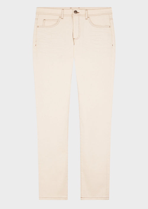 Jean skinny en coton stretch uni écru - Father & Sons - 1