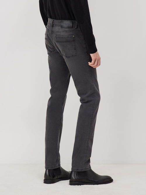 Jean Jody Slim en coton mélangé stretch anthracite - Father & Sons - 2