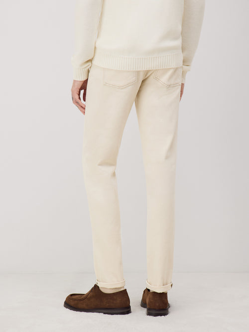Jean Jody Slim en coton stretch beige - Father & Sons - 2