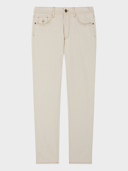Jean Jody Slim en coton stretch beige - Father & Sons - 5