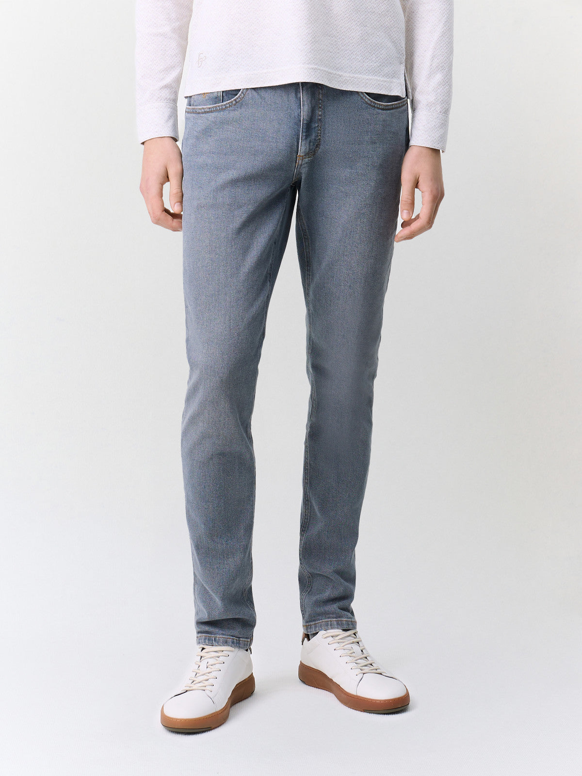 Jean Skinny Madeleine Denim - Imprimé Serpent Bleu/Gris, Taille 38/40, Stretch