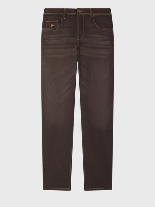 Jean Jody slim en coton stretch marron - Father & Sons   - 4
