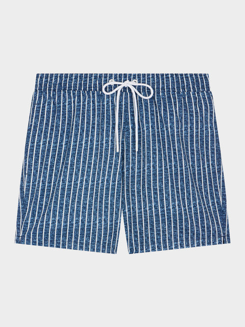 Maillot de bain bleu indigo à rayures - Father & Sons - 1