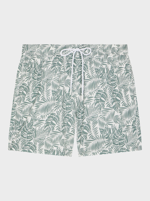 Maillot de bain à motif fleuri kaki - Father & Sons - 1