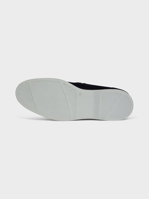 Mocassins en cuir nubuck bleu marine - Father & Sons - 3