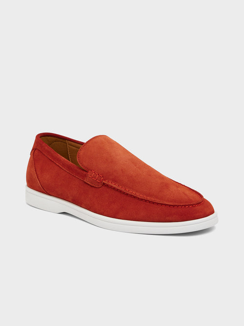 Mocassins en cuir nubuck terracotta - Father & Sons - 1