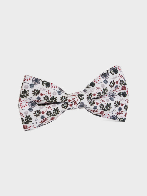 Noeud papillon à motif fleuri bordeaux et gris - Father & Sons - 1